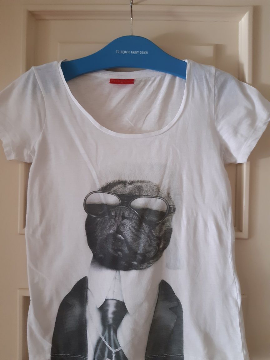 Pets Rock stylowy t - shirt print Karl Lagerfeld pets r XS/S