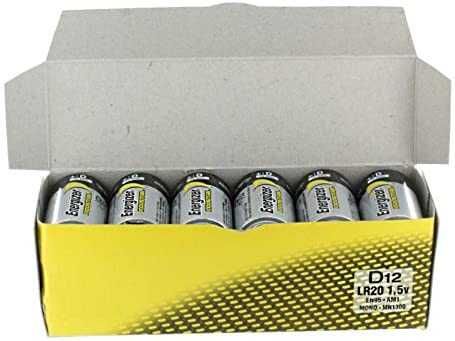 Baterias Profissionais ∎ Energizer ∎ LR20 ∎ 1.5V D ∎ Pacote de 12