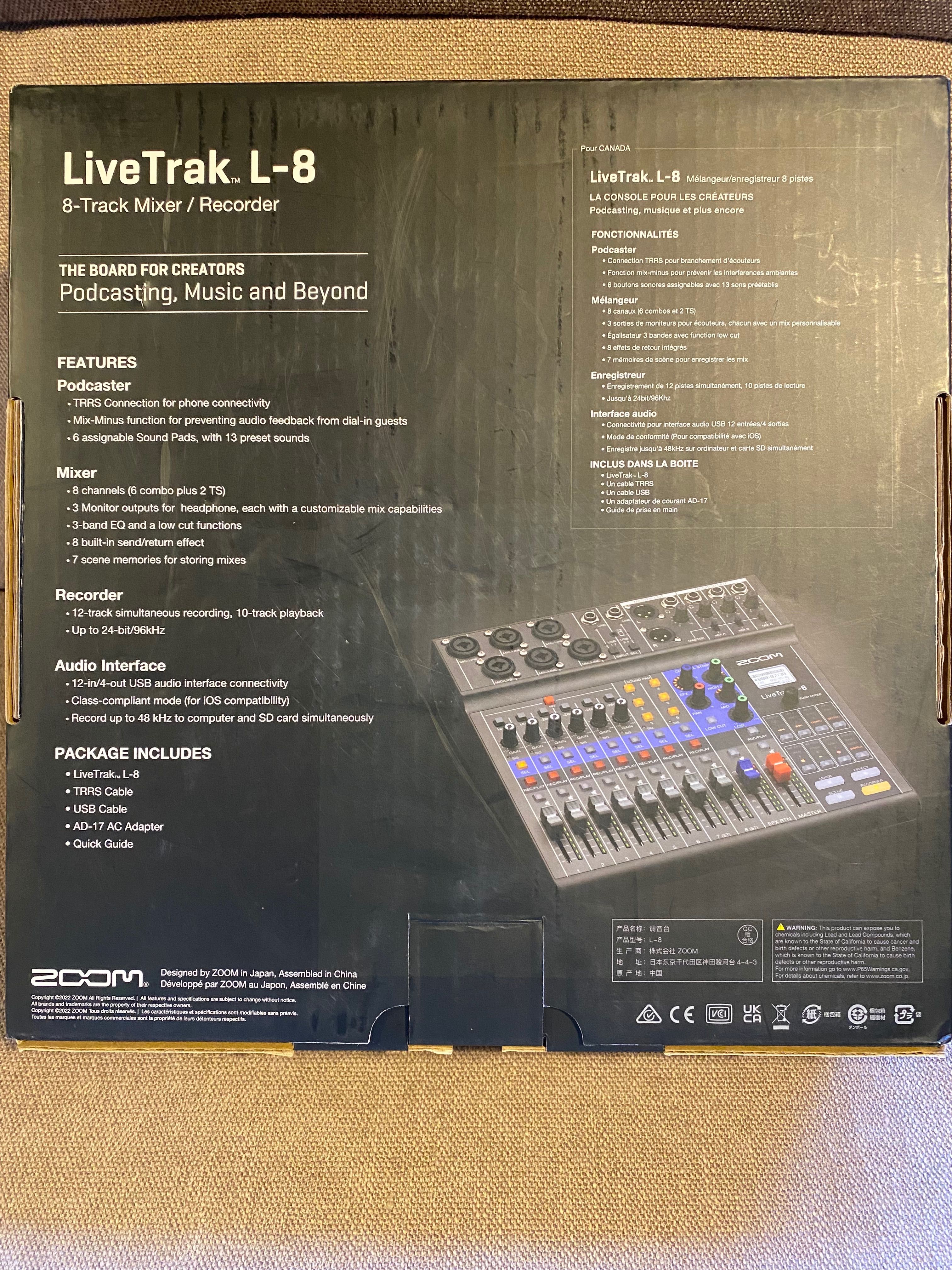 LiveTrak L-8 8-Channel Digital Mixer and Recorder
