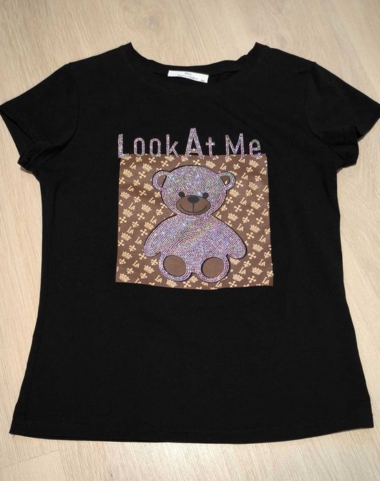 Czarna koszulka damska z krótkim rękawem M/L