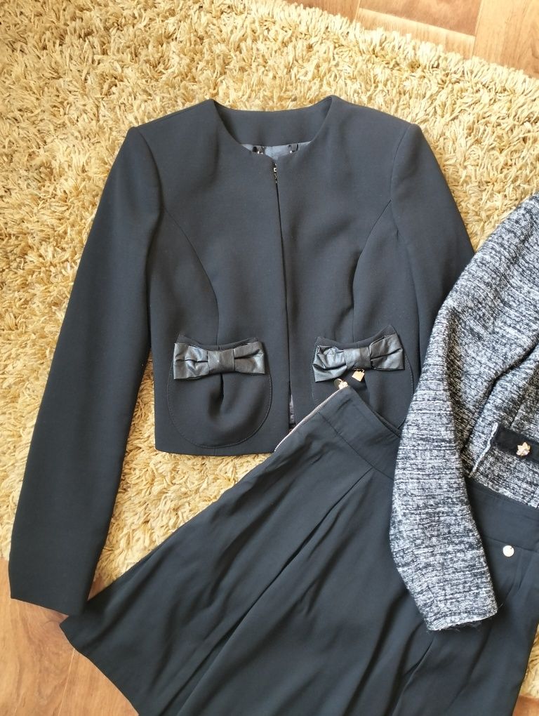 Костюм Liu Jo XS жакет спідниця Elisabetta Franchi піджак юбка чорний