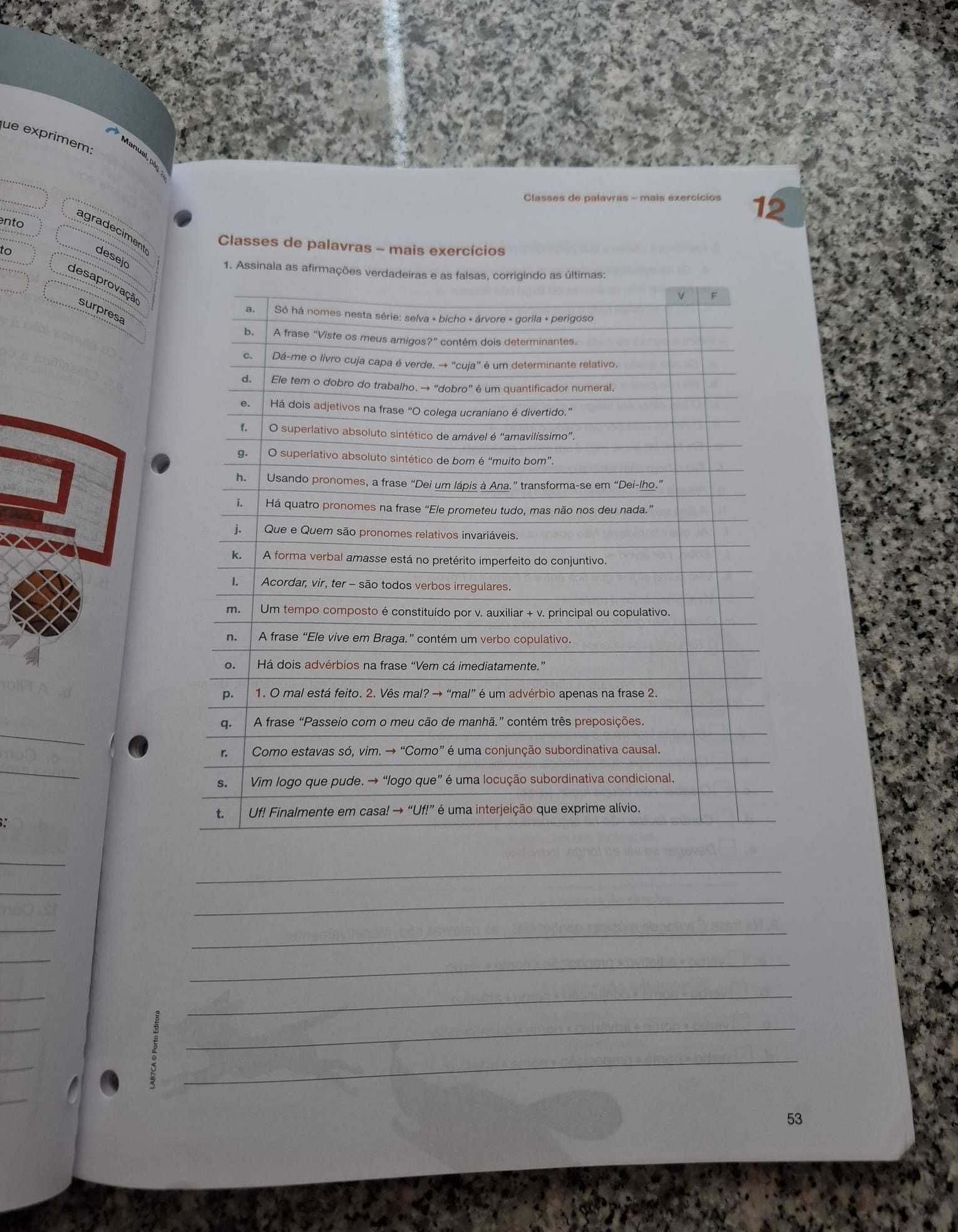 Caderno de atividades - Português 7º ano