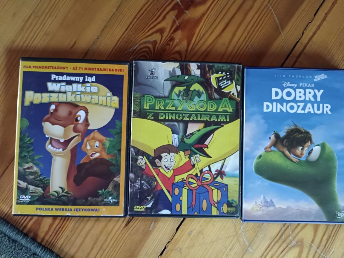 3 płyty dvd bajki o dinozaurach