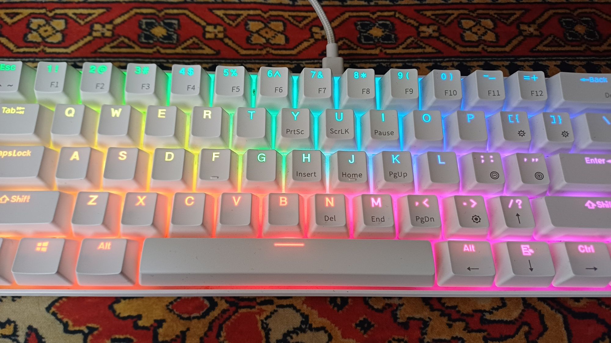 Klawiatura mechaniczna krux neo Pro white rgp wireless gateron yellow