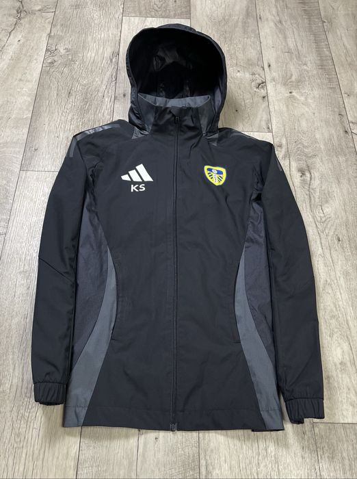 Adidas Leeds кофта ветровка XS-S размер футбольная черная оригинал