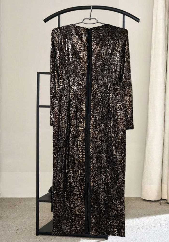 Платье вечернее миди в паетках Marks&Spencer с рукавом, р. XS/S