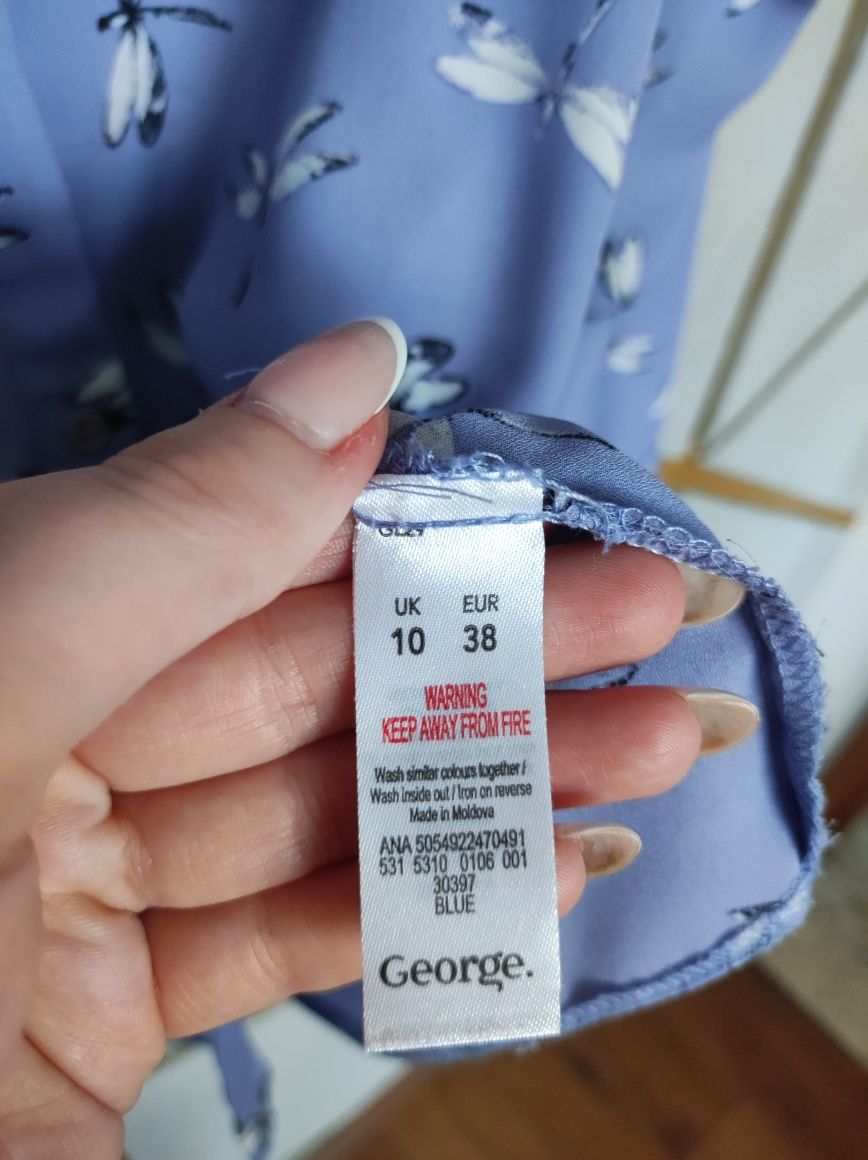 Błękitna niebieska koszula damska ważki George r. M/38