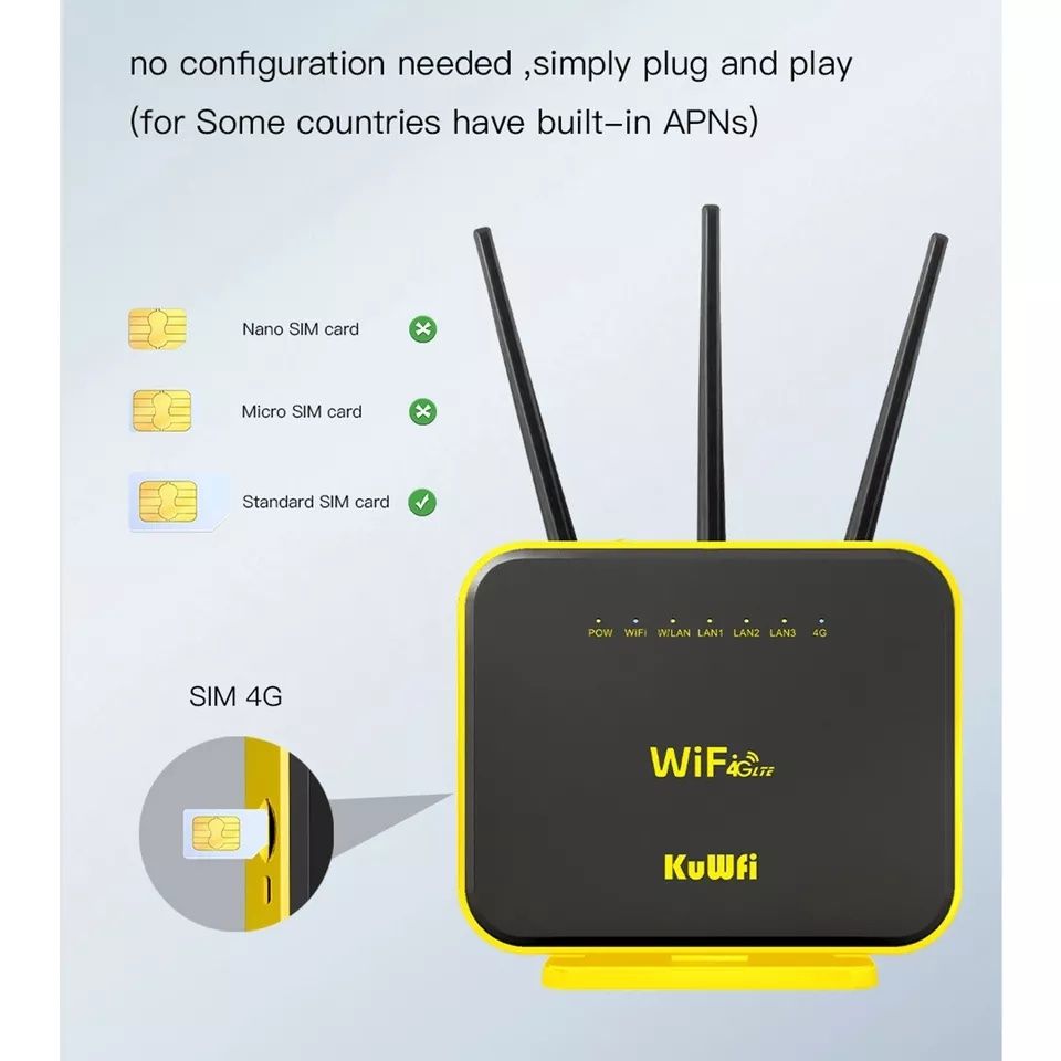 KuWFi C-900 Беспроводной Маршрутизатор 4G LTE WiFi Роутер