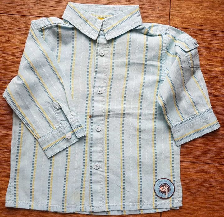 5.10.15 – niebieska koszula w paski rozm. 74