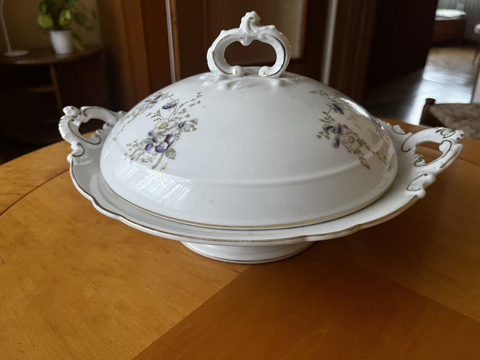 Porcelanowa Waza K&A Krister - Stara Wałbrzych, Kwiaty, Złocenia