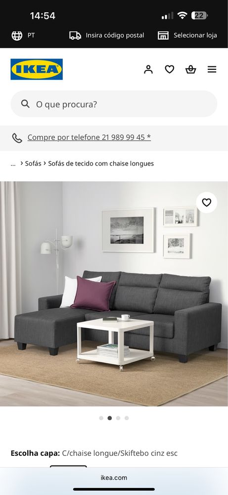 Sofa ikea muito limpo e em bom estado