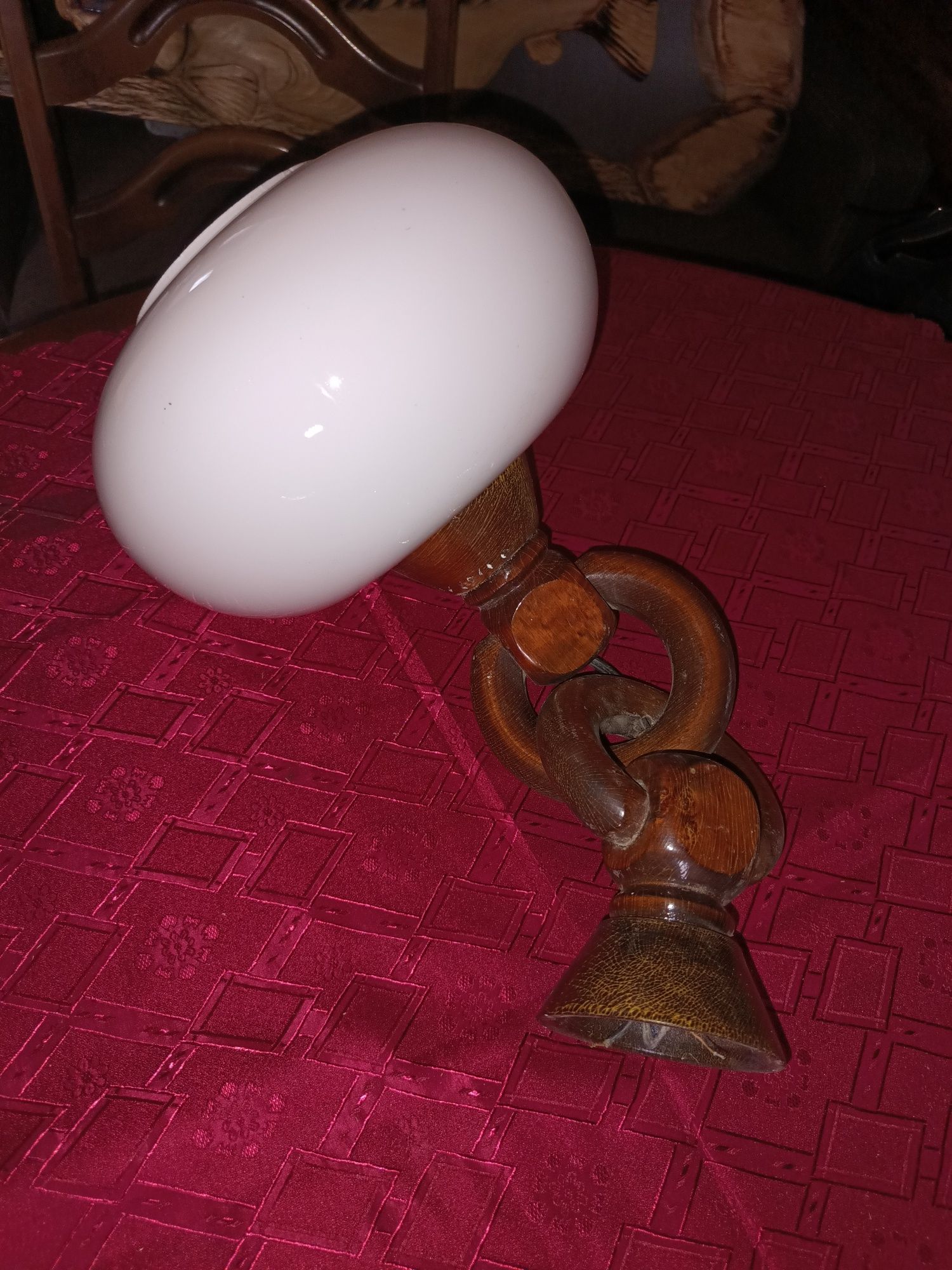 Lampa drewniana kula średnica 25 cm