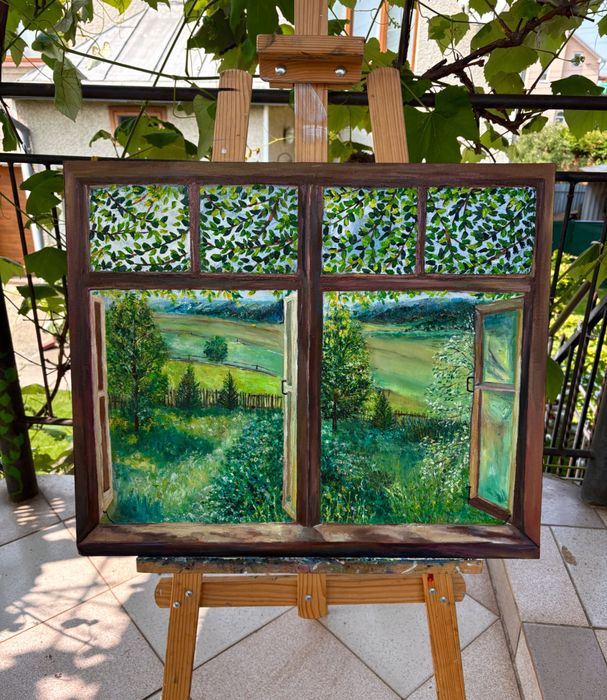 Картина олією, маслом. Пейзаж, гори, природа. 50x60см.