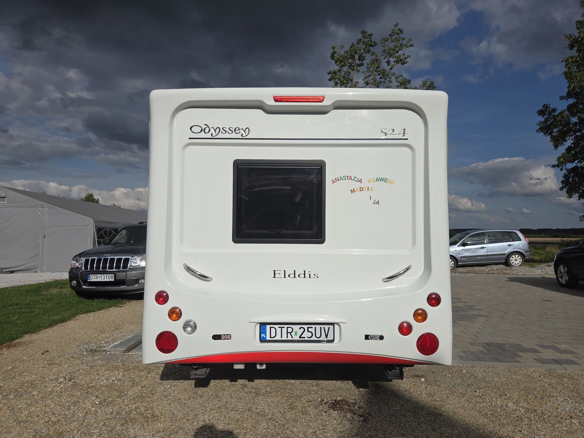 Elddis Odyssey 524 przedsionek i wyposażenie 5 osobowa duża łazienka