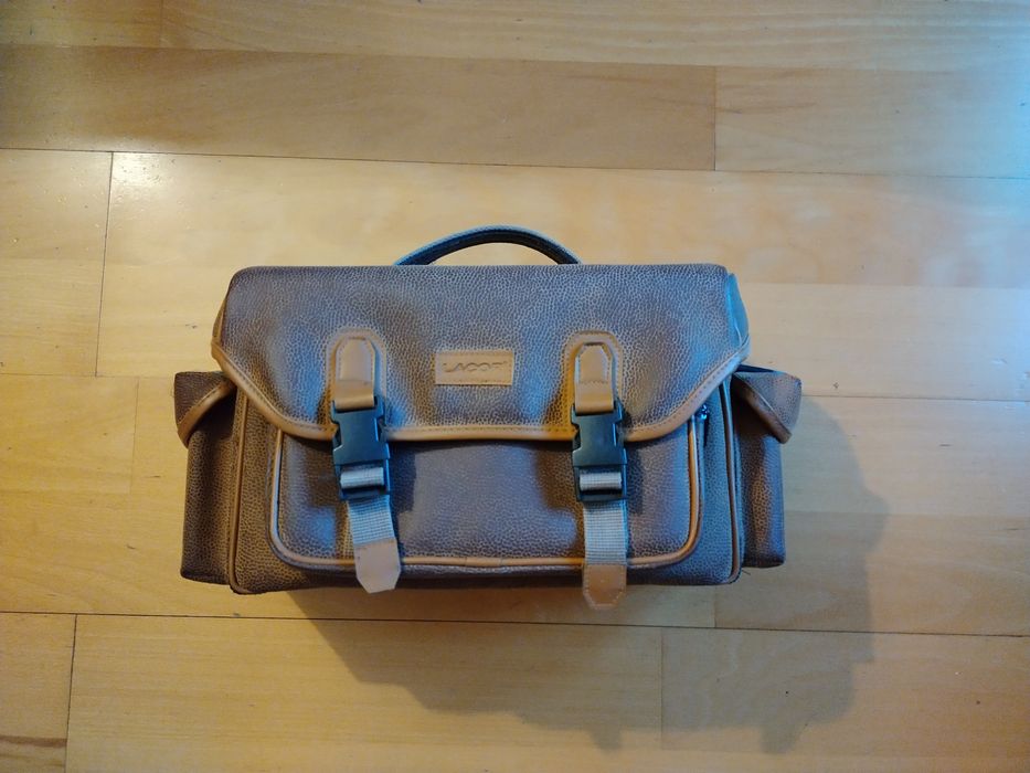 Bolsa mala fotográfica em pele excelente estado