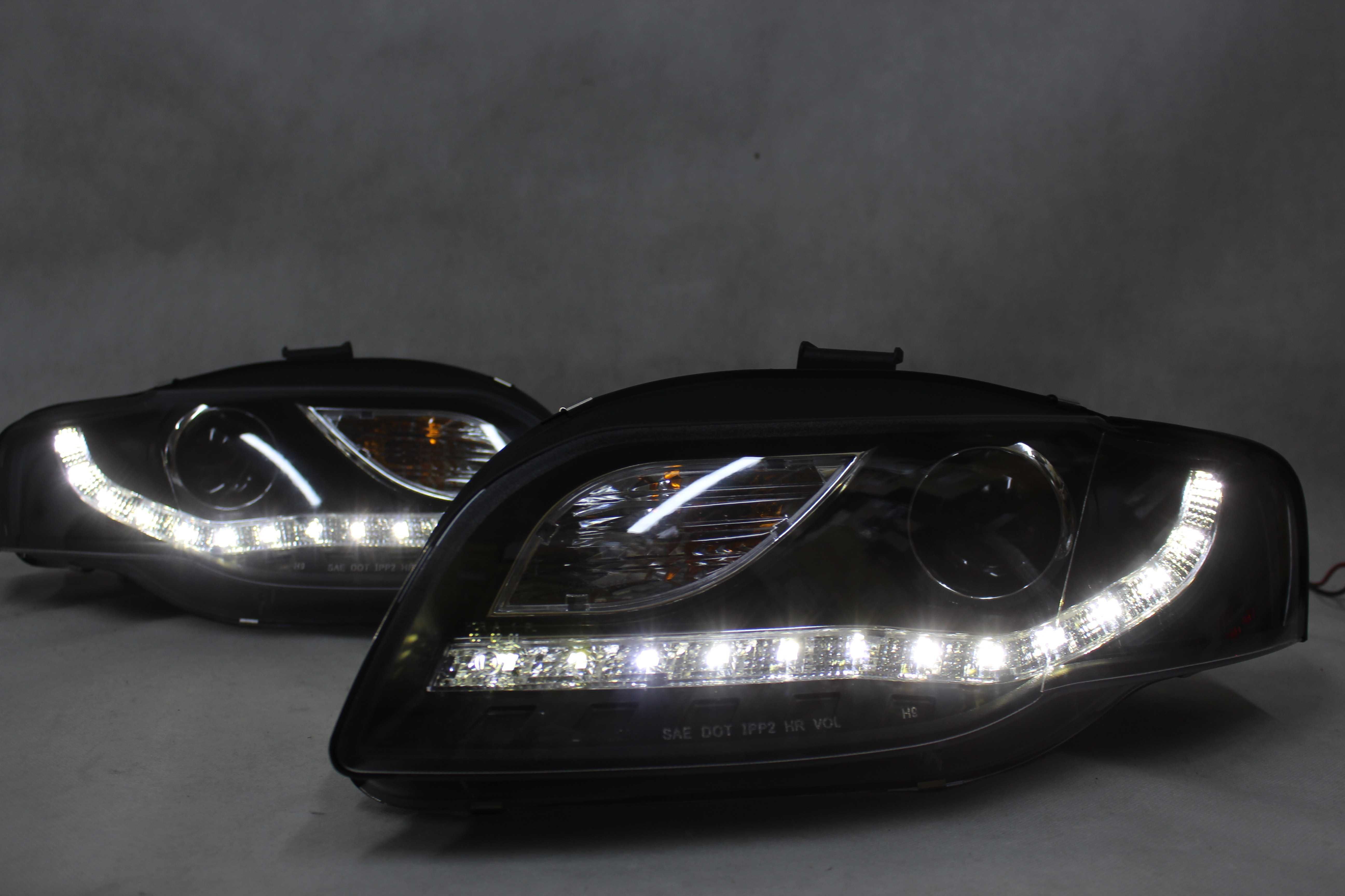 Lampy reflektory przednie przód AUDI A4 B7 04-08 LED BLACK SMOKE IGŁA!