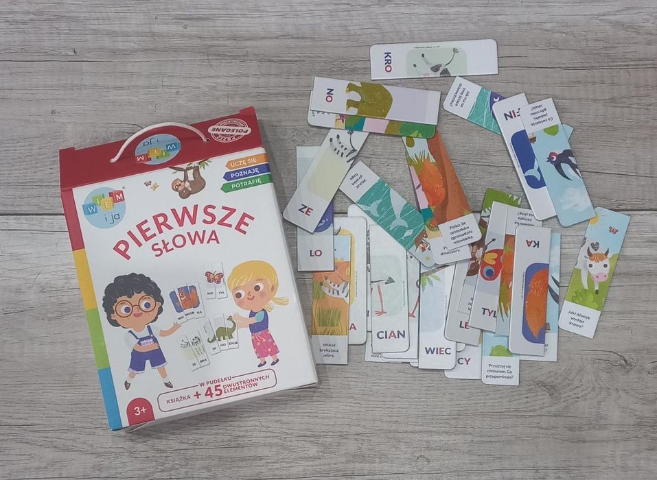 Pierwsze słowa układanki dla dziecka z zagadkami