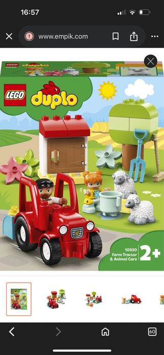 Lego Duplo Traktor i zwierzęta gospodarskie 10950