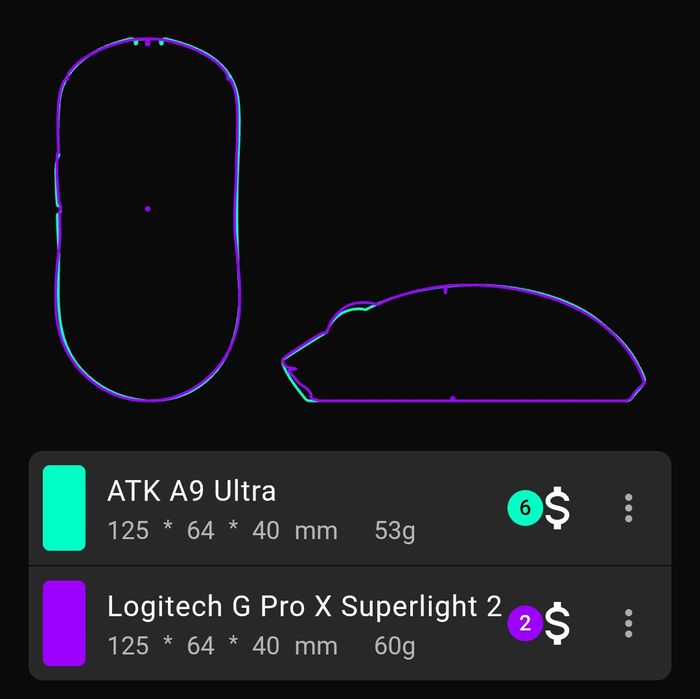 Беспроводная мышь ATK A9 Ultra Black, White