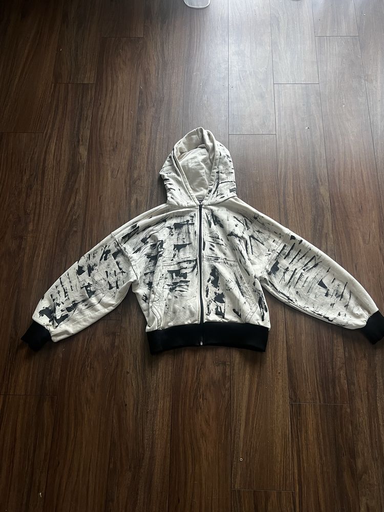 укорочена біла зіп-худі balenciaga vetements y2k rick owens