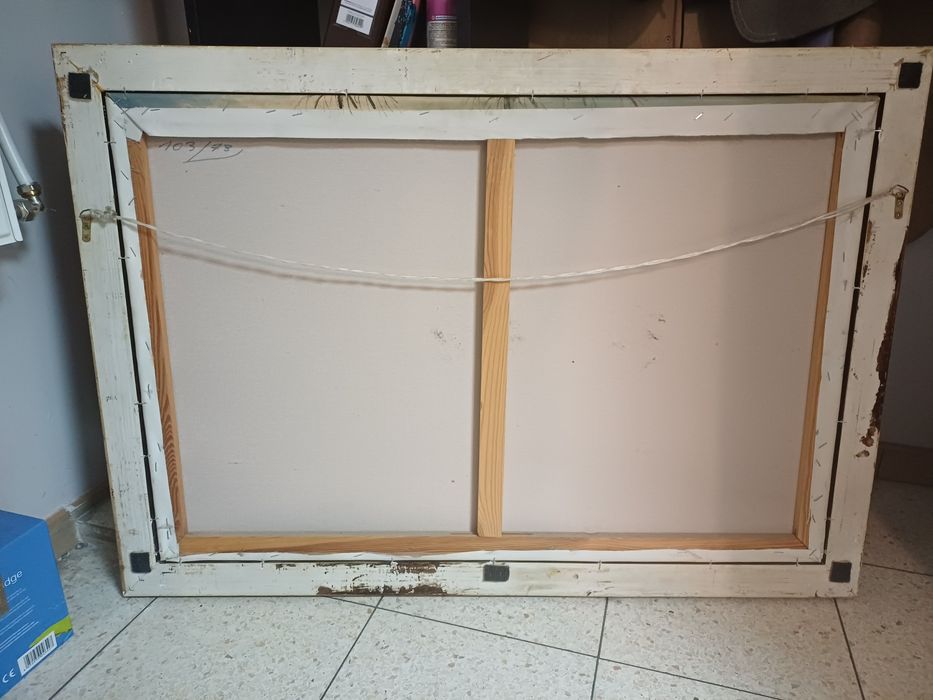 Obraz w ramie z zimowym pejzażem z 1973 roku