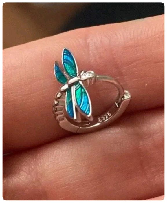 2 pary nowe kolczyki srebrne tulipany i gratis ważki piękne emaliowane