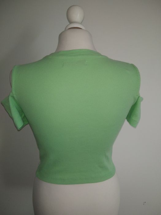 Neonowy zielony prążkowany crop top House Brand 38 M