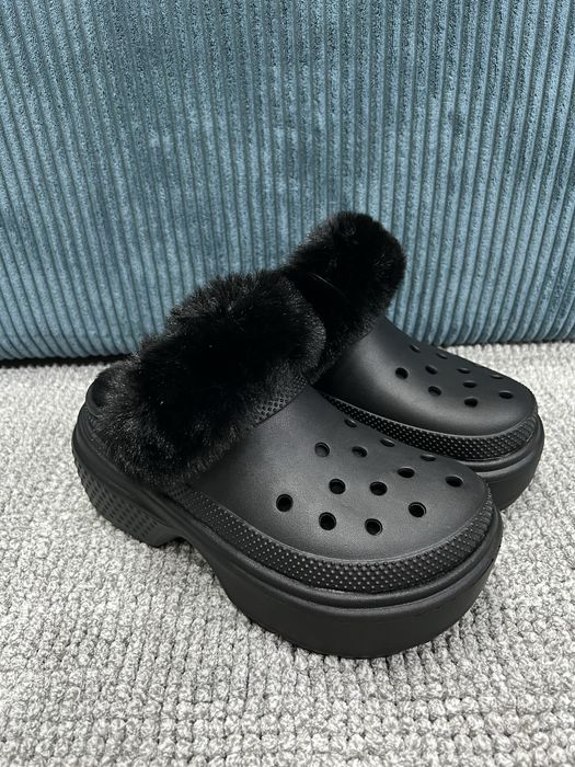 Klapki damskie Crocs Stomp Lined Clog r. 36-37 d. 6 NOWE Czarne