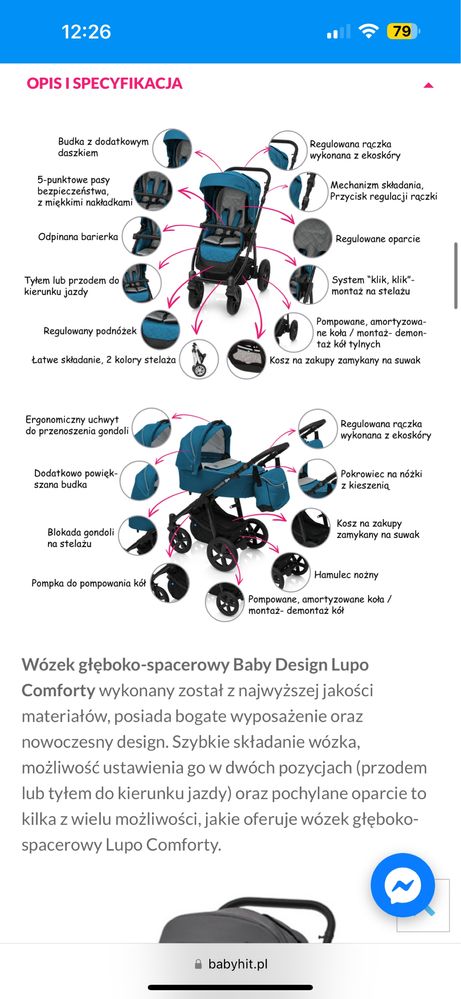 Wózek 2w1 baby design lupo comfort