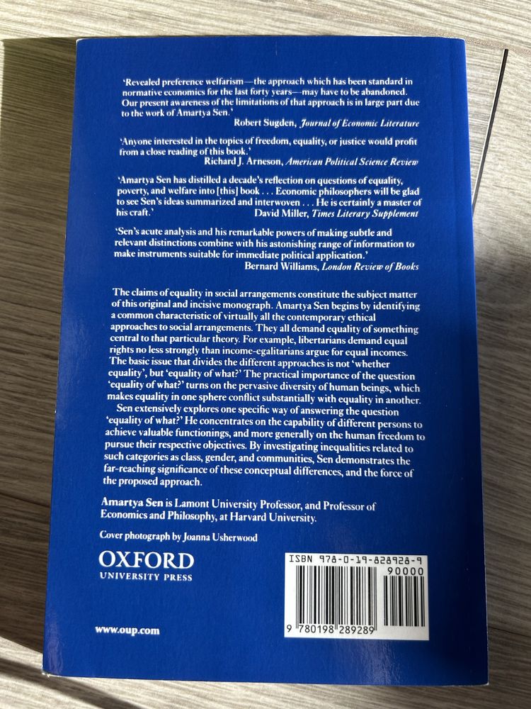 Inequality reexamined - Amartya Sen