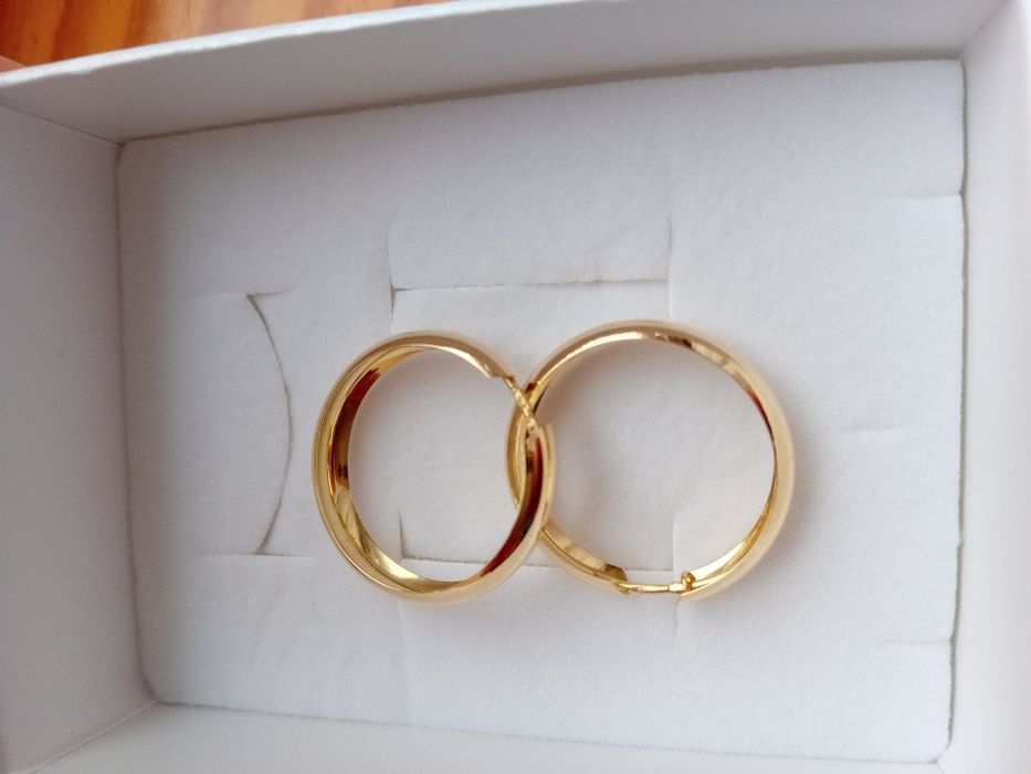 Nowe bogate kolczyki złote koła 2.5cm pr 585