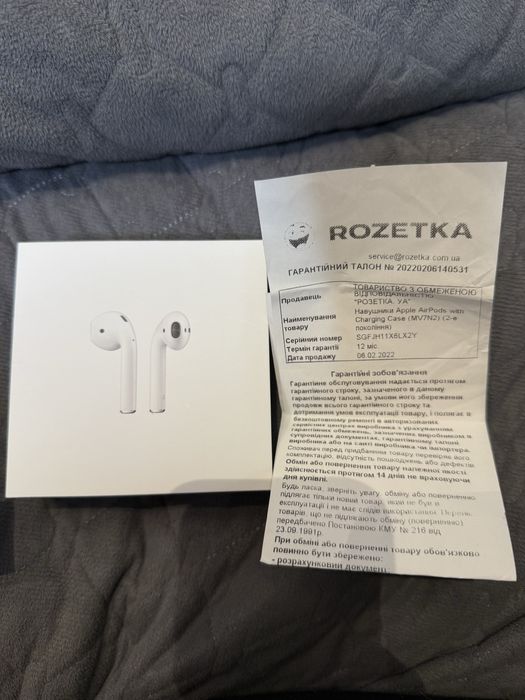 Навушники Apple AirPods 2 оригінал правий
