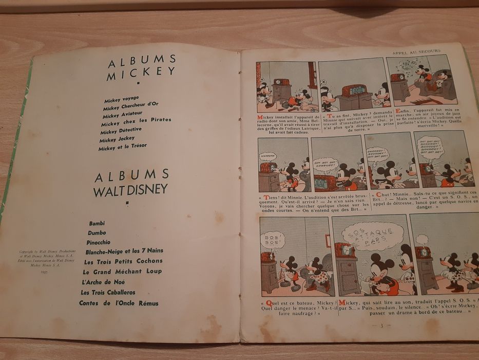 Raríssimo livro de 1937 "Mickey Chez Les Pirates "