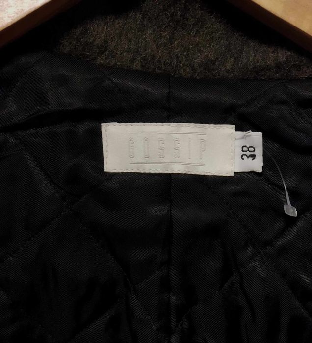 Длинное пальто шинель на молнии 60% шерсть Португалия