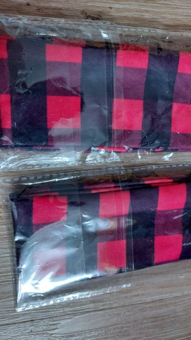 Opaska na głowę dla niemowlaka, czarno czerwona krata