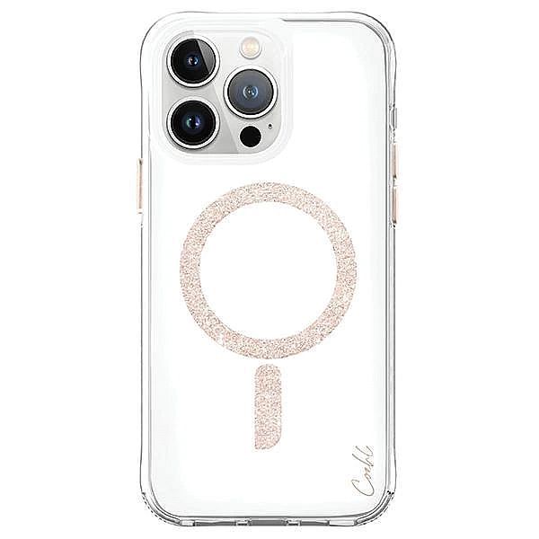 Etui UNIQ Coehl Glace Magnetic Charging do iPhone 15 Pro - różowo-złot
