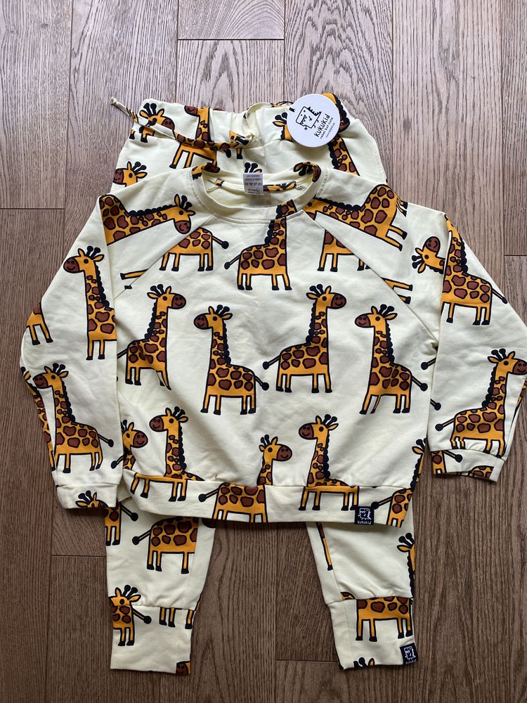 Bluza i spodnie Kukukid seria yellow giraffe 146-152cm