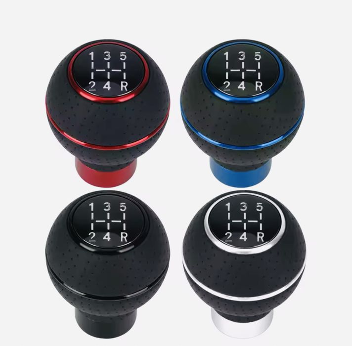 Універсальна 5-швидкісна шкіряна та алюмінієва ручка кпп коробки перед