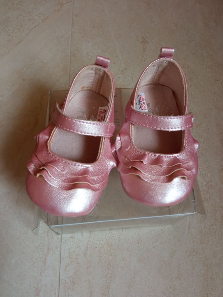 Baleriny 12cm niemowląt 19 Next niechodki eleganckie Chrzest skóra