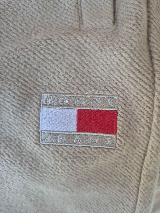 Nowe dresowe spodnie beżowe bawełniane plus size Tommy Jeans