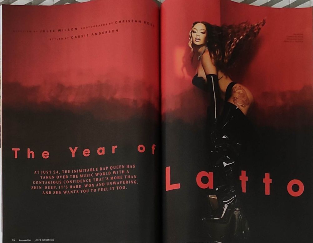 Magazyn Cosmopolitan US 07/08/23 LATTO raperka porady, uroda, pielęgna