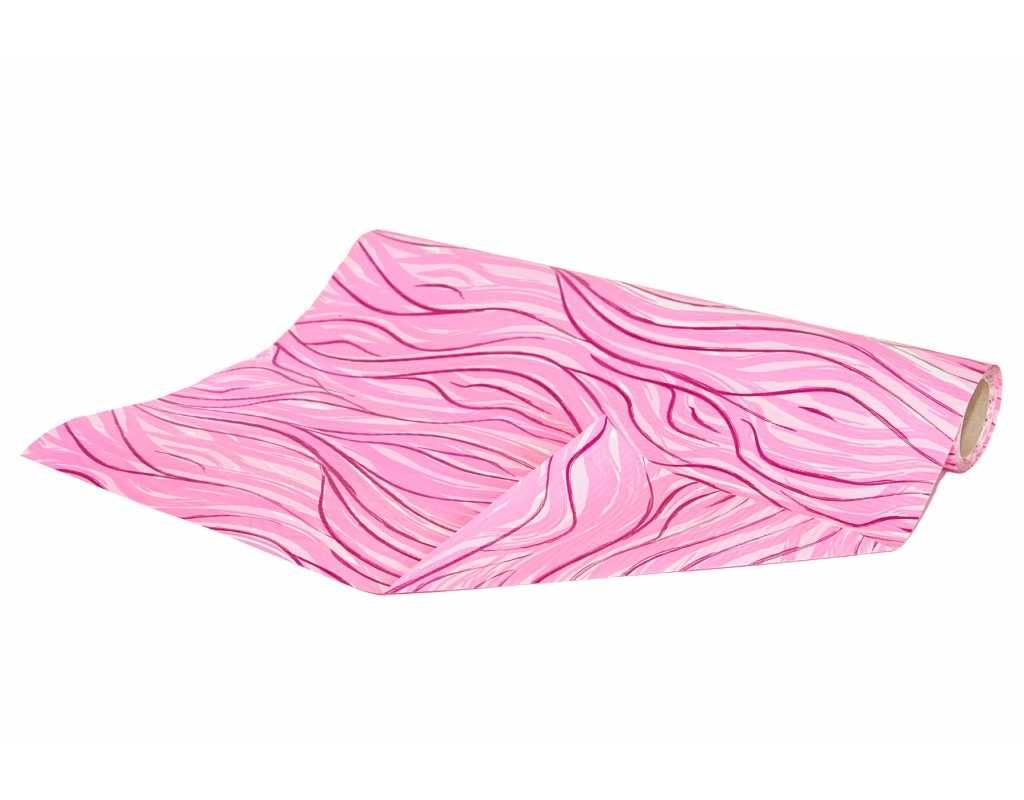Papier dekoracyjny karbowany ze wzorem "mazaje" 50cm/10m RÓŻOWY