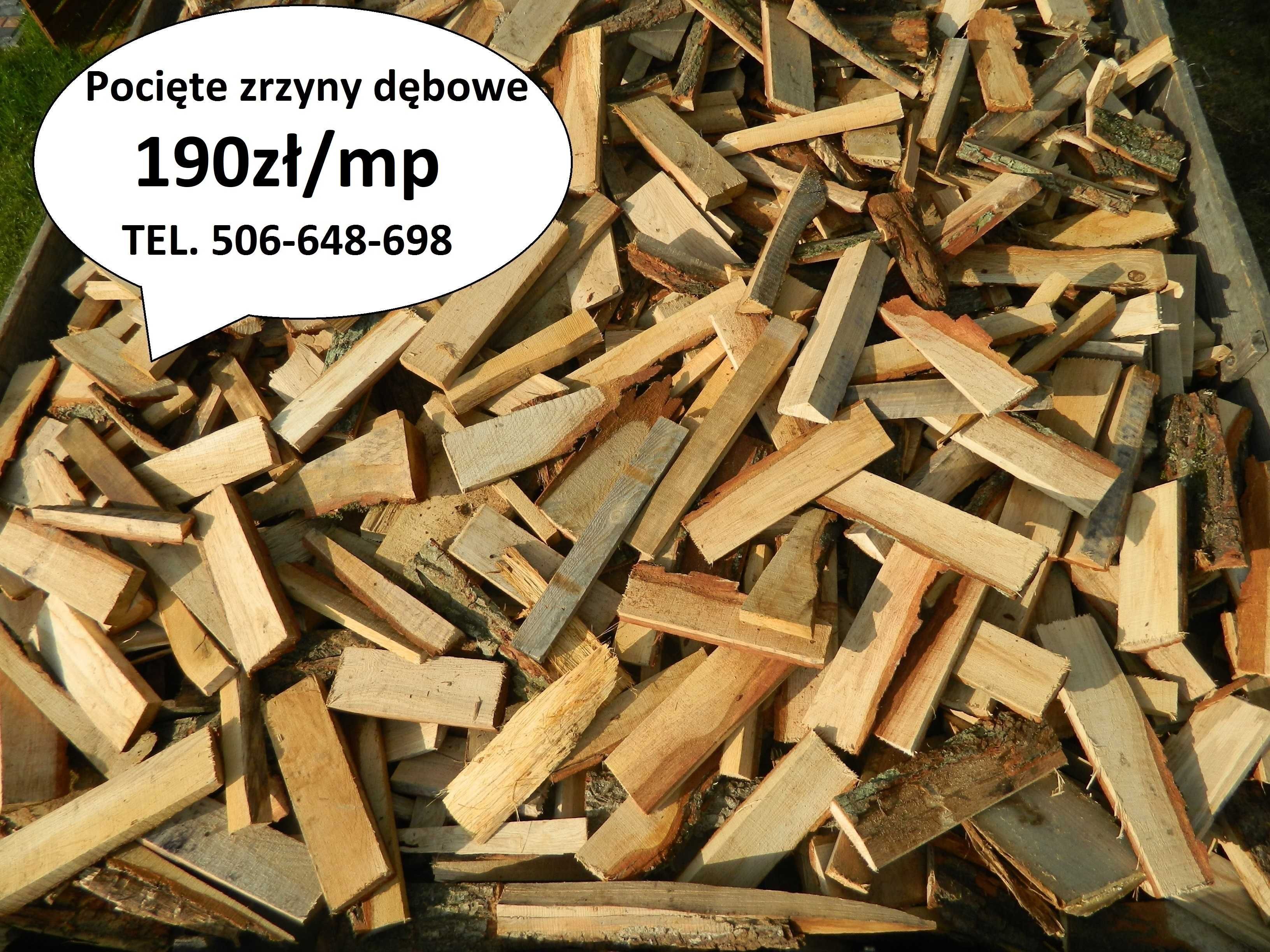 Opał - pocięta zrzyna dębowa drewno rozpałka węgiel pellet brykiet