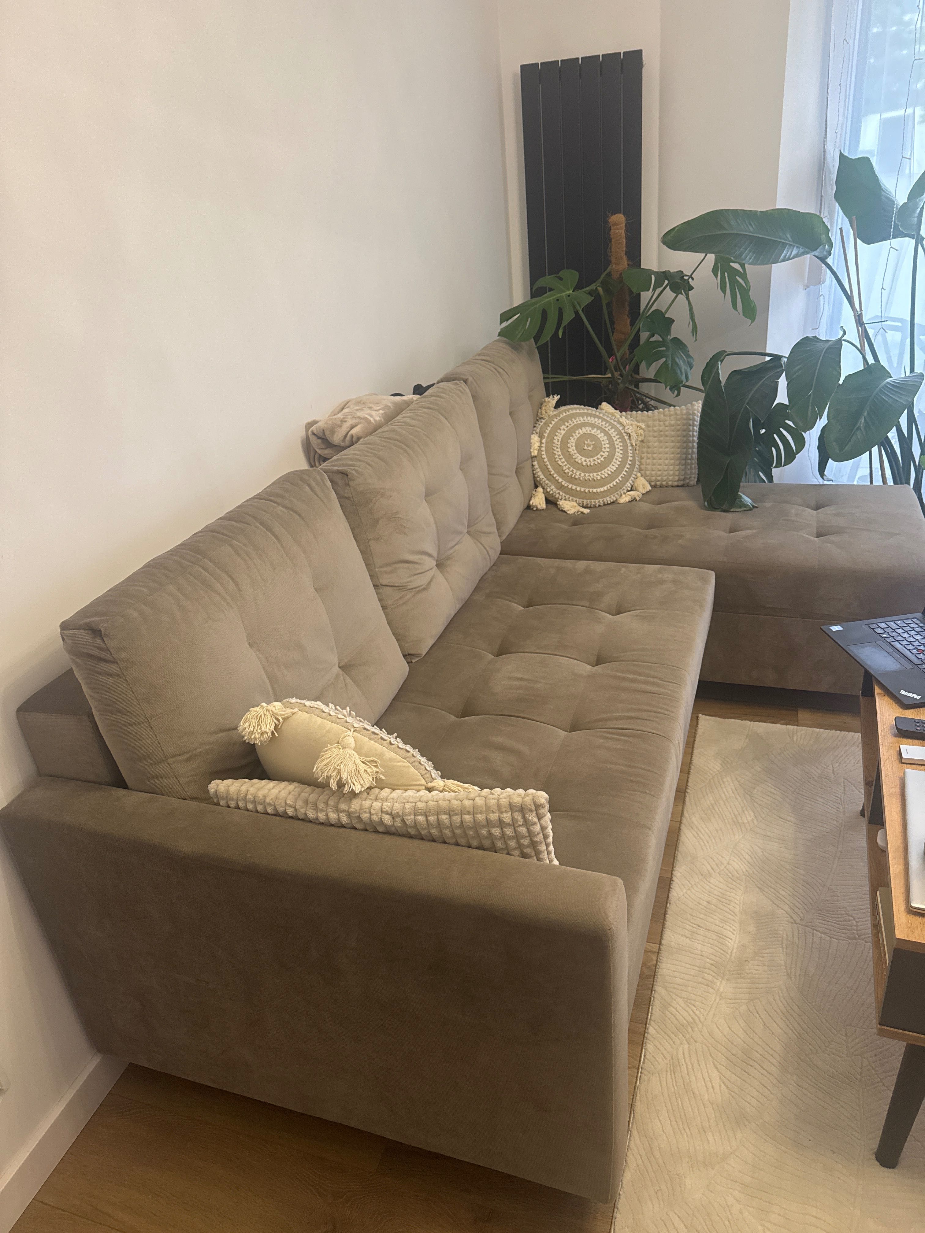 Sofa rozkładana ciemny beż
