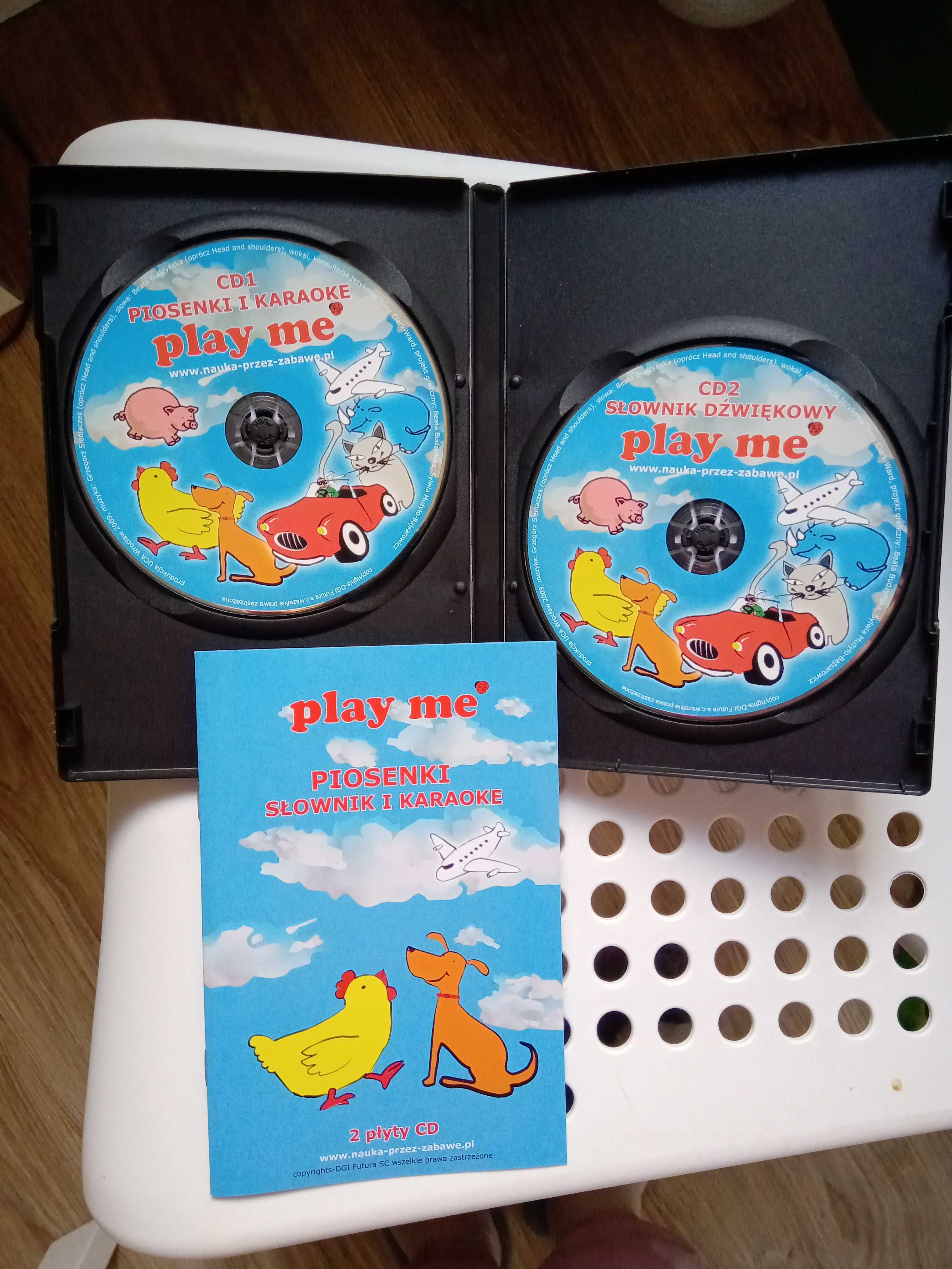 zestaw płyt CD piosenki, karaoke, śpiewnik Angielski Play me Kiddo