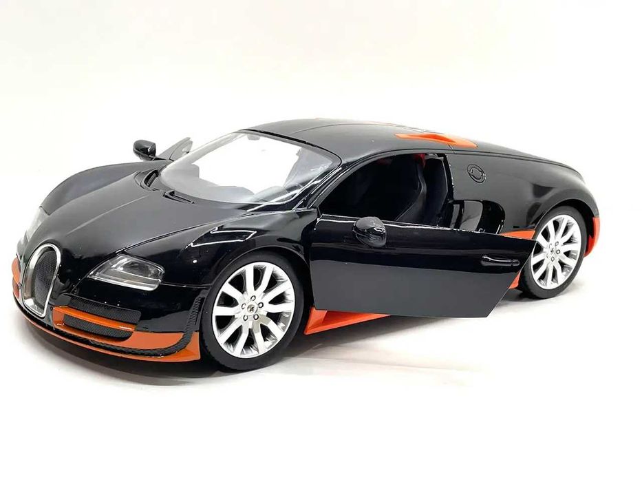 Машина на радіокеруванні Bugatti Veyron  масштаб Чорна з помаранчевим