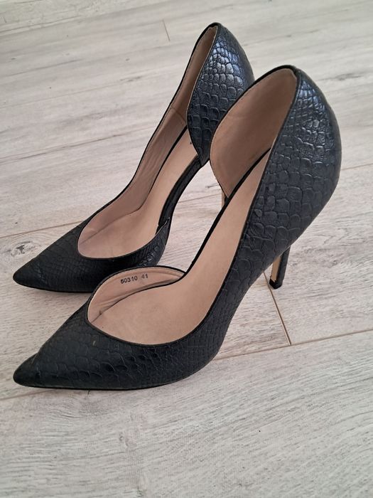 Szpilki czarne 42, wysoki obcas