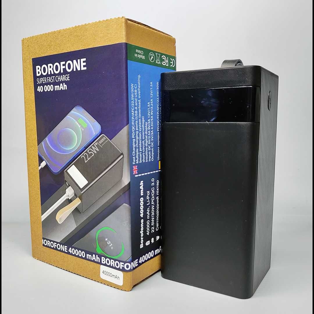Зовнішній акумулятор power bank borofone pd40 40000 мАч, 22.5 Вт
