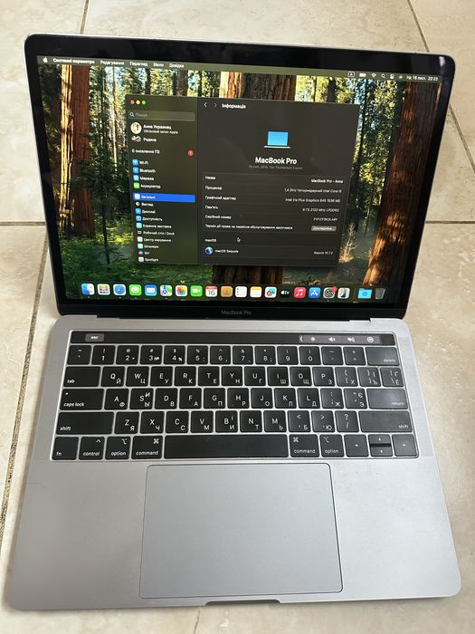 Macbook Pro A2159 2019 Touchbar Екран 13.3 Дюймів / 2560x1600 / Retina