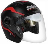 KASK Motocyklowy OTWARTY Czarno czerwony MAT Skuter Motor BLENDA S-XL